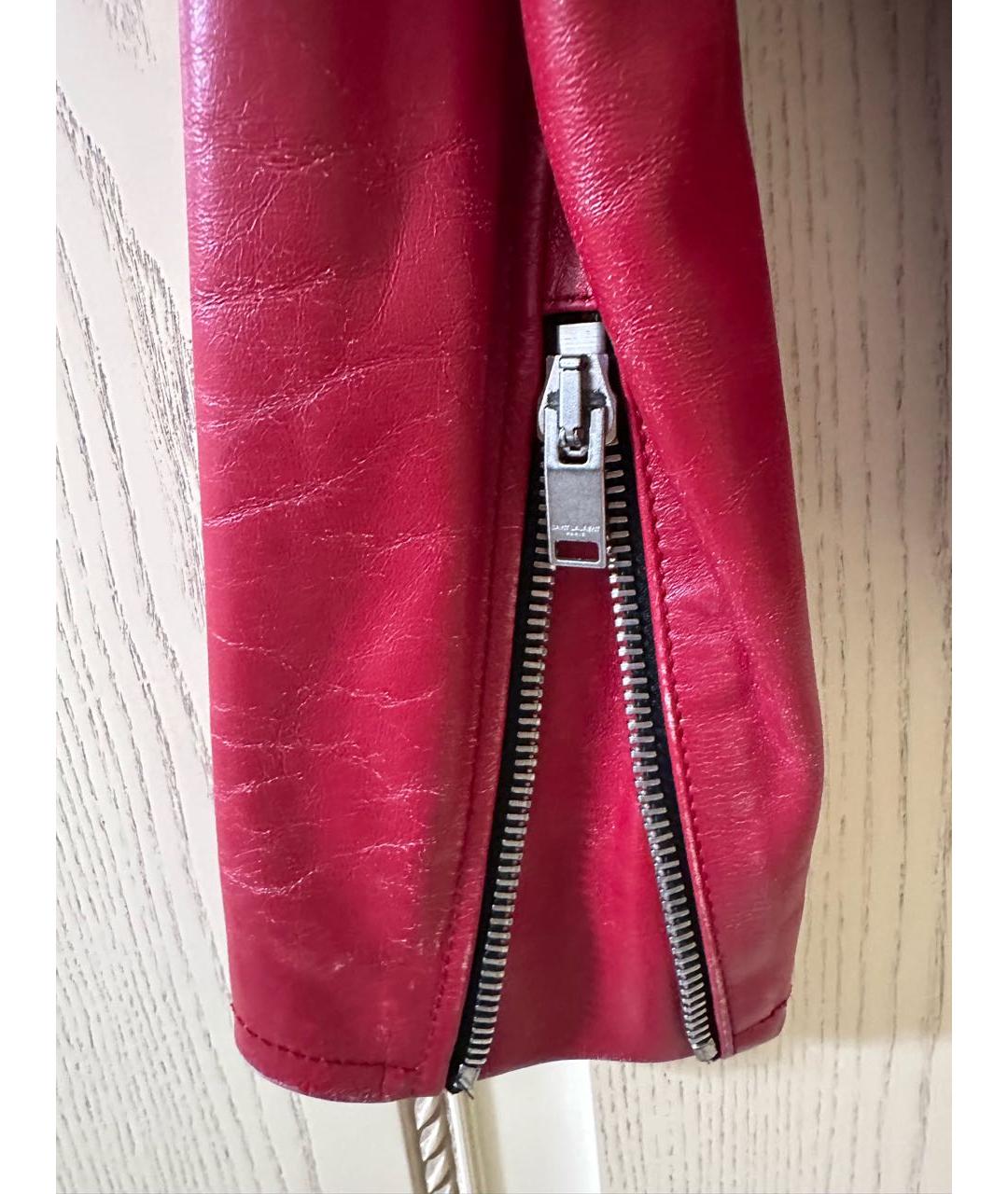 SAINT LAURENT Красная кожаная куртка, фото 3