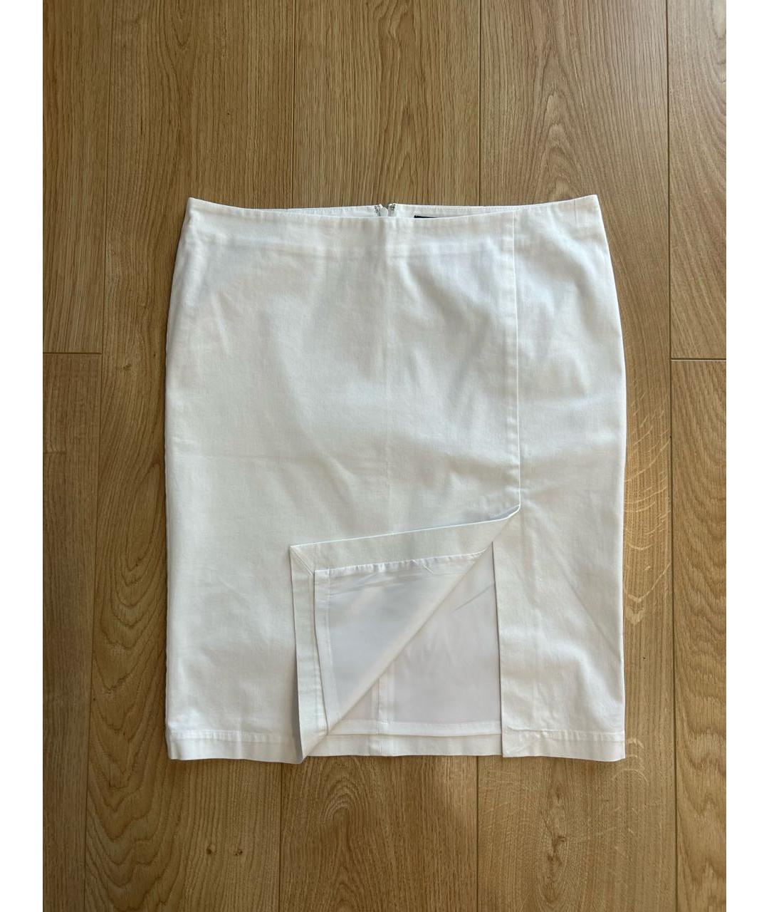 ARMANI JEANS Белая хлопковая юбка миди, фото 5