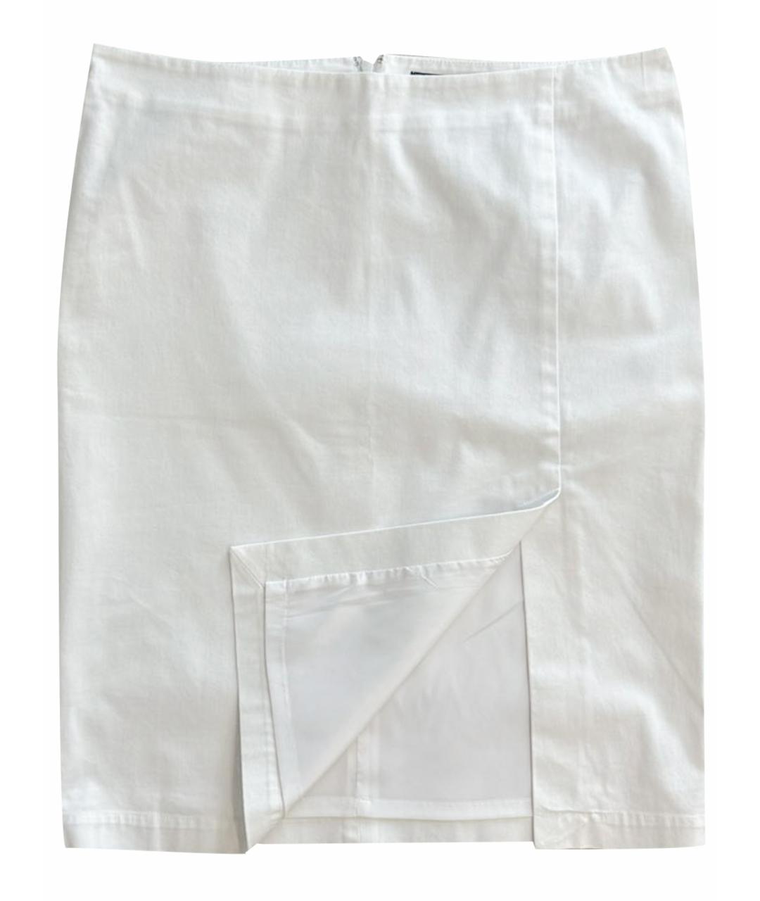 ARMANI JEANS Белая хлопковая юбка миди, фото 1