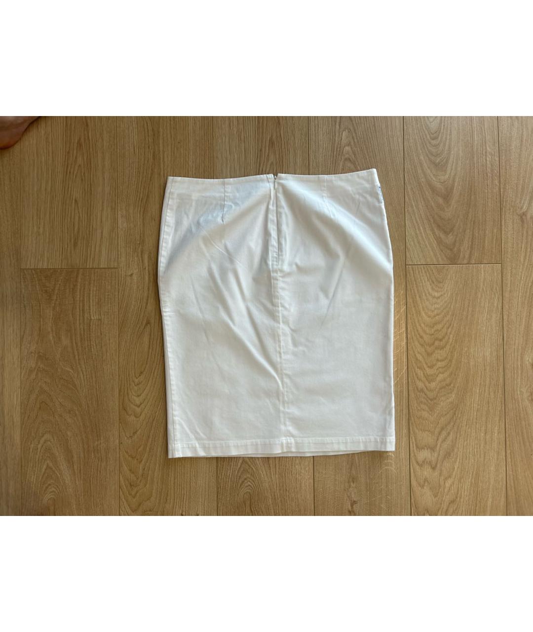 ARMANI JEANS Белая хлопковая юбка миди, фото 2