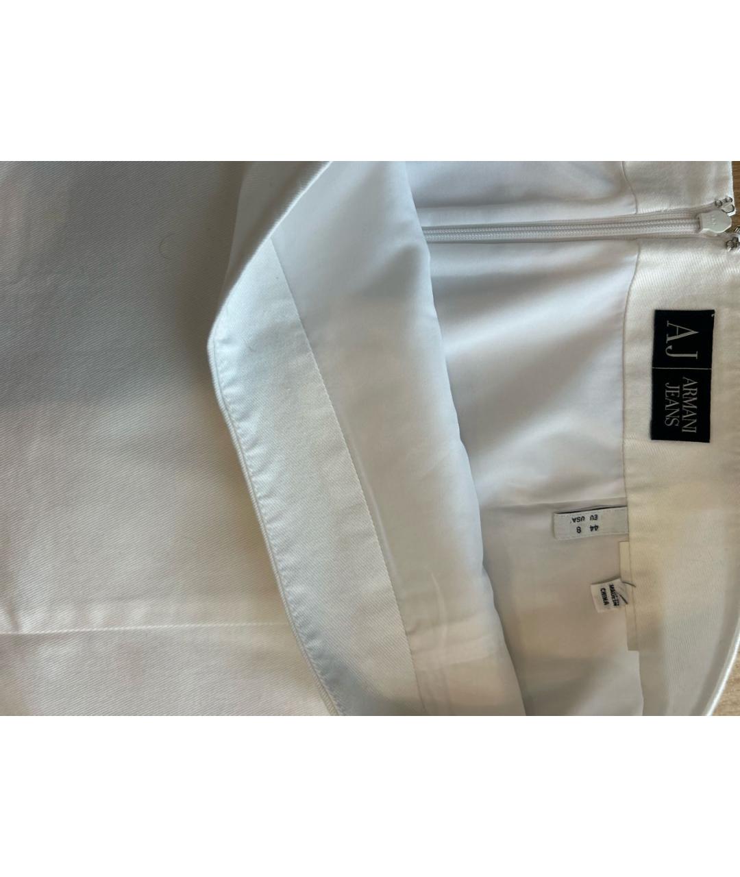 ARMANI JEANS Белая хлопковая юбка миди, фото 3