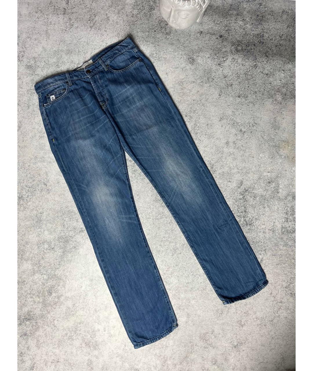 CP COMPANY Синие хлопко-леновые прямые джинсы, фото 9