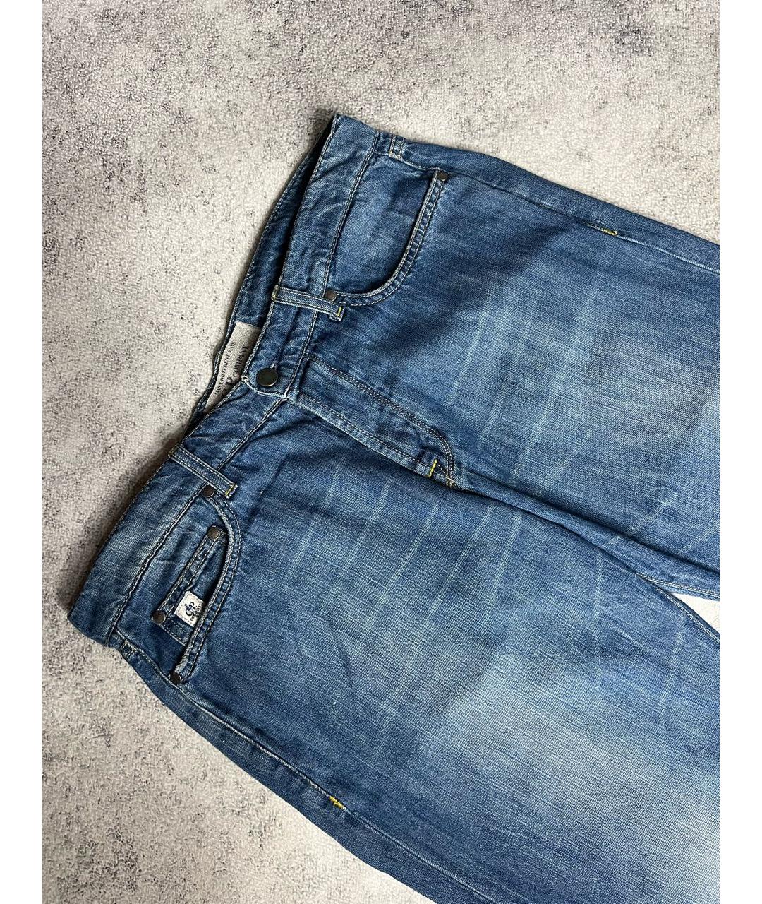 CP COMPANY Синие хлопко-леновые прямые джинсы, фото 2