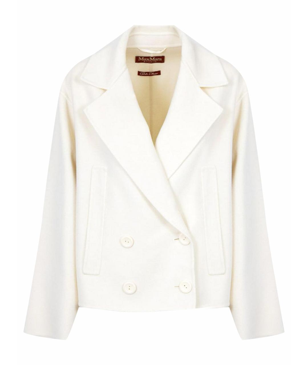 MAX MARA Белое кашемировое пальто, фото 1