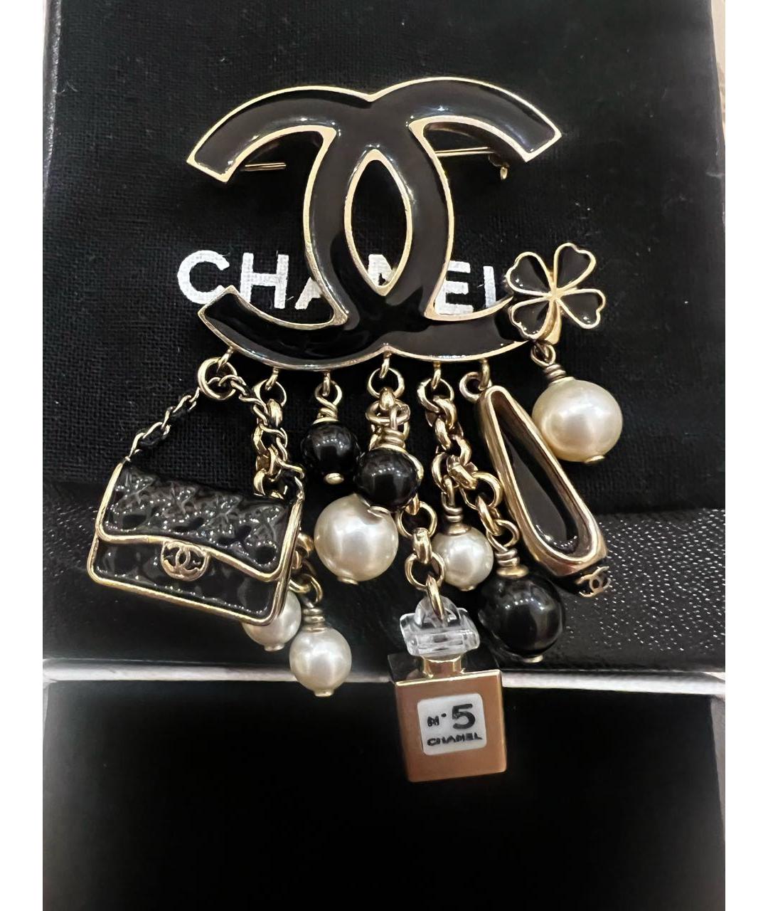 CHANEL Черная латунная булавка / брошь, фото 8