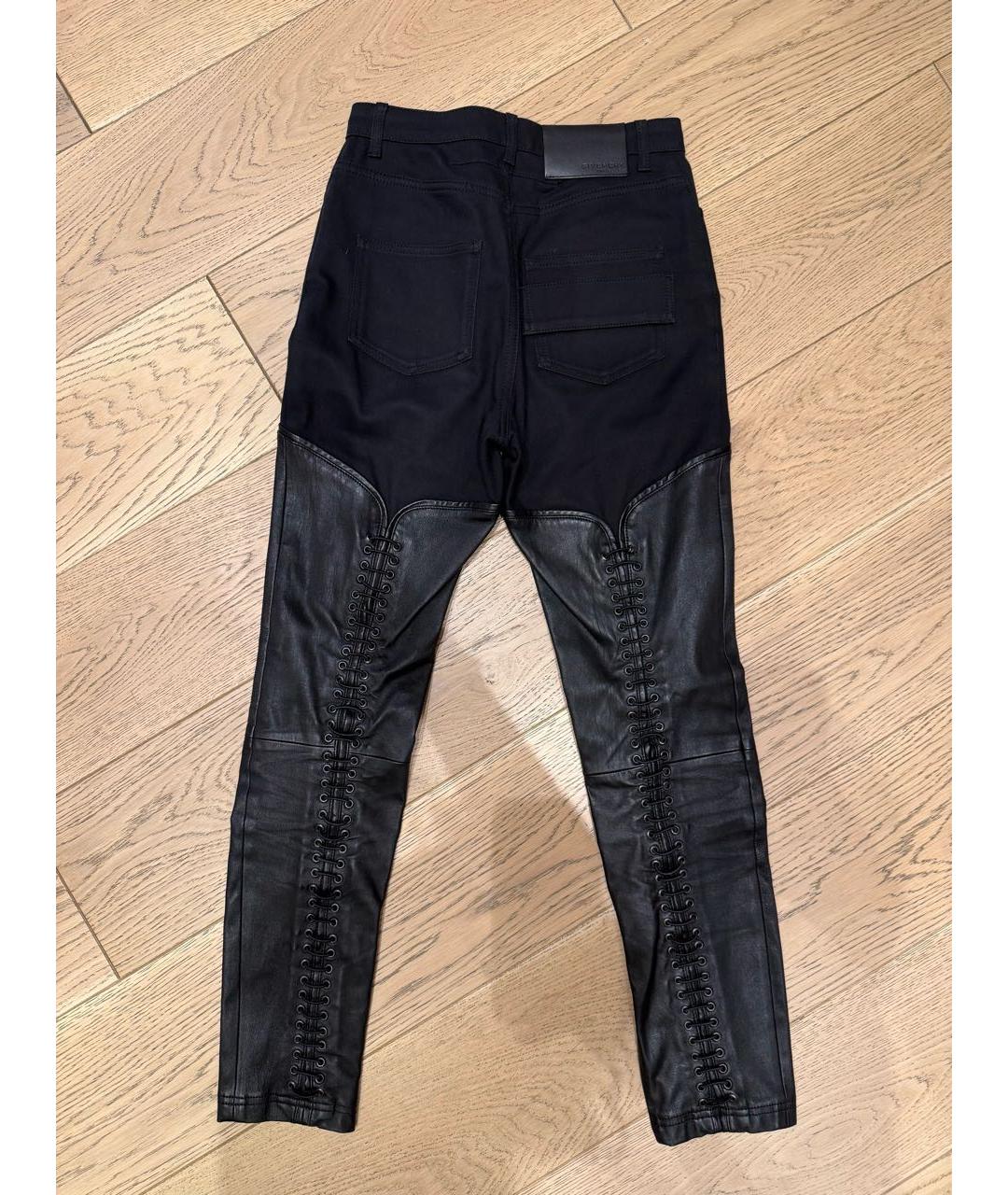 GIVENCHY Черные кожаные брюки узкие, фото 3