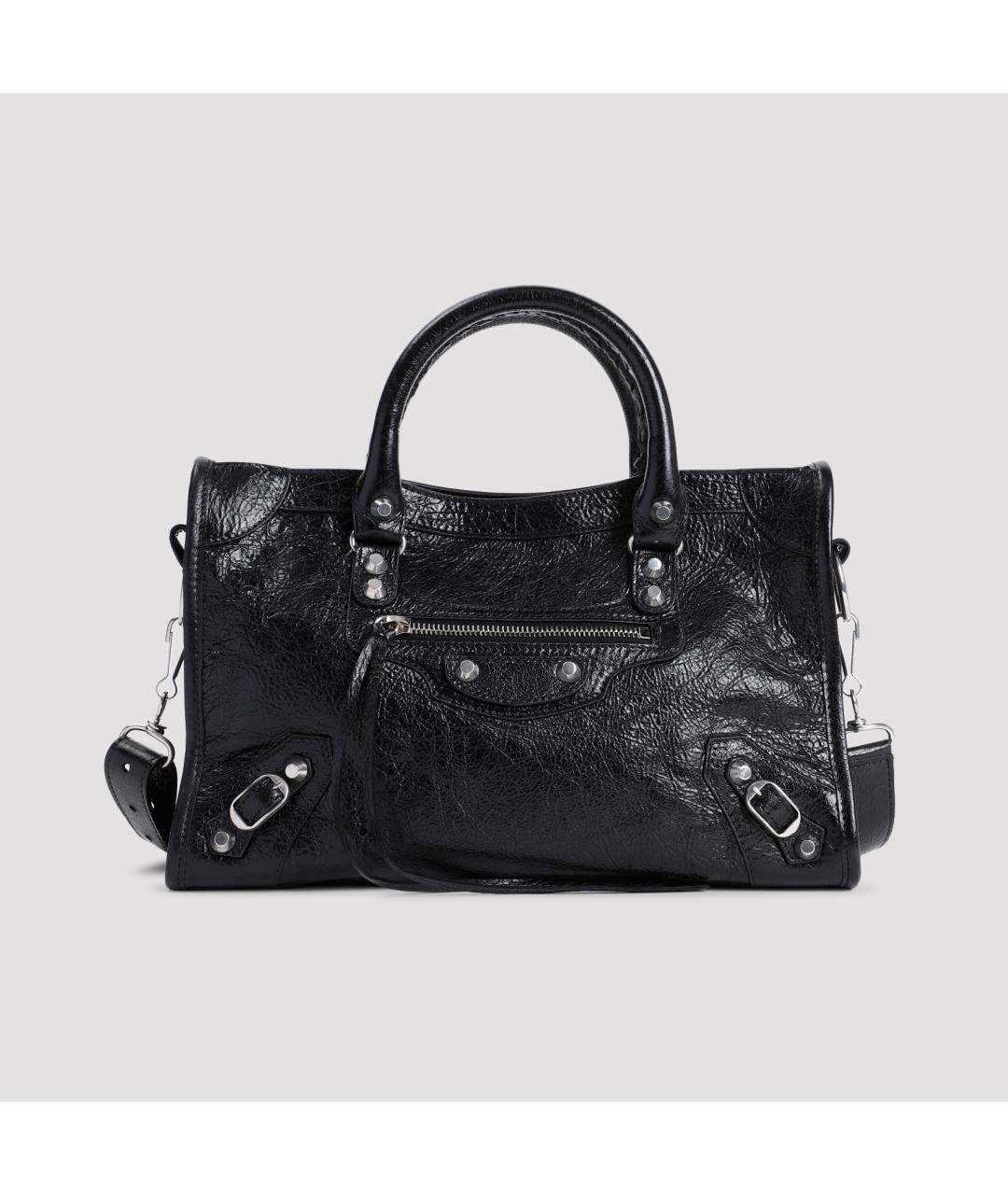 BALENCIAGA Черная кожаная сумка тоут, фото 2