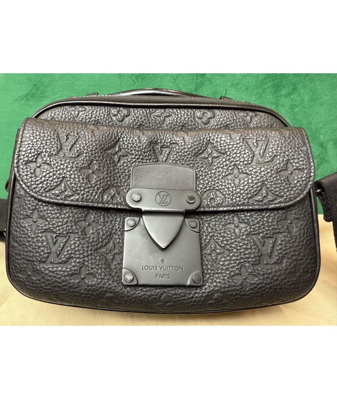 LOUIS VUITTON Черная кожаная сумка на плечо, фото 2
