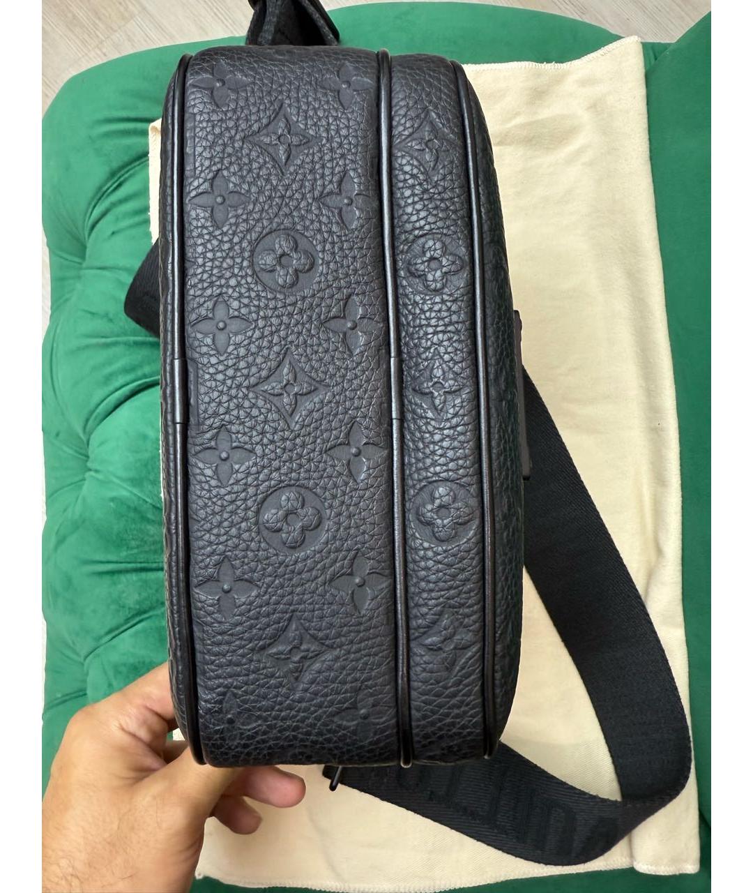 LOUIS VUITTON Черная кожаная сумка на плечо, фото 5