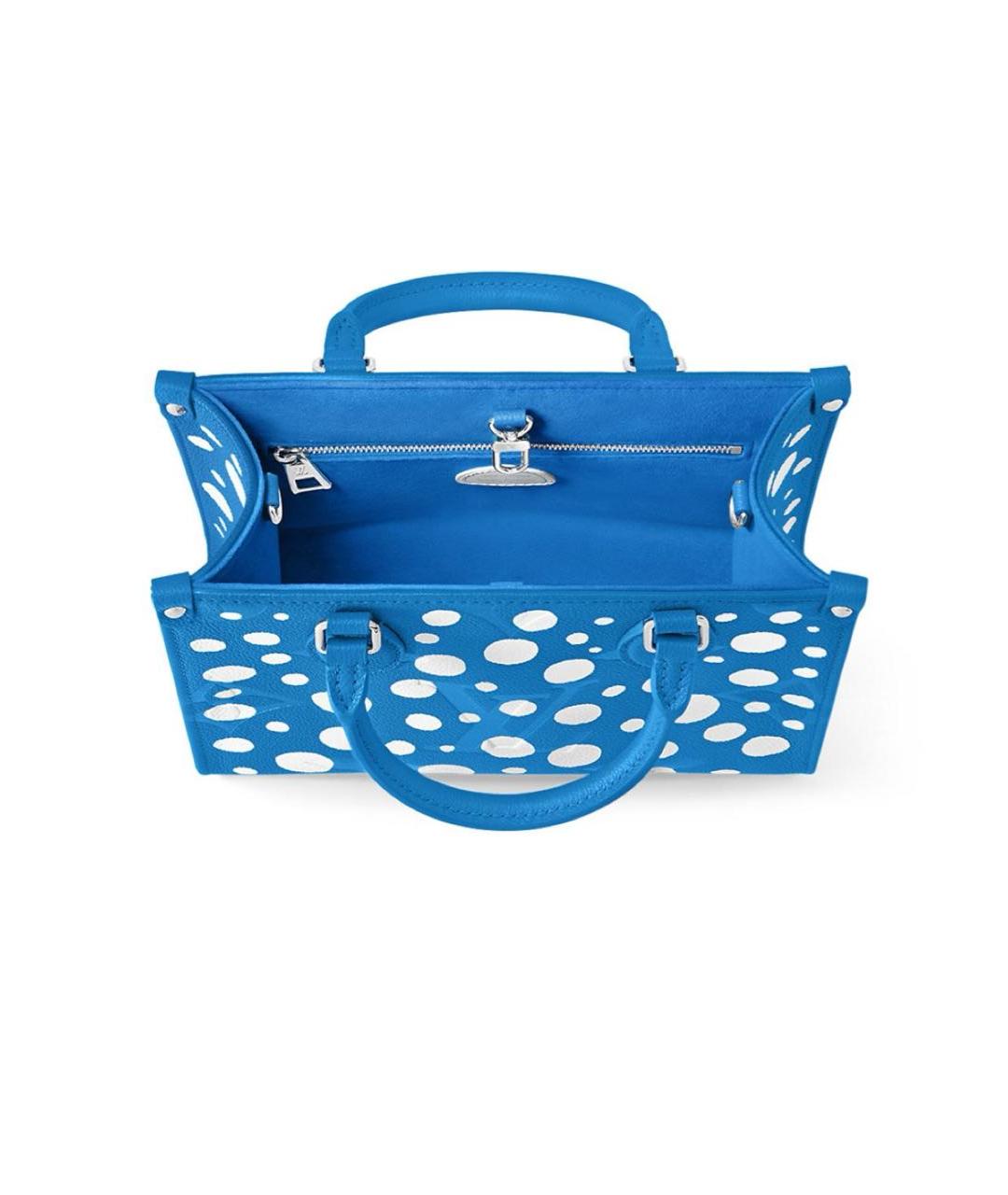 LOUIS VUITTON Голубая кожаная сумка тоут, фото 3