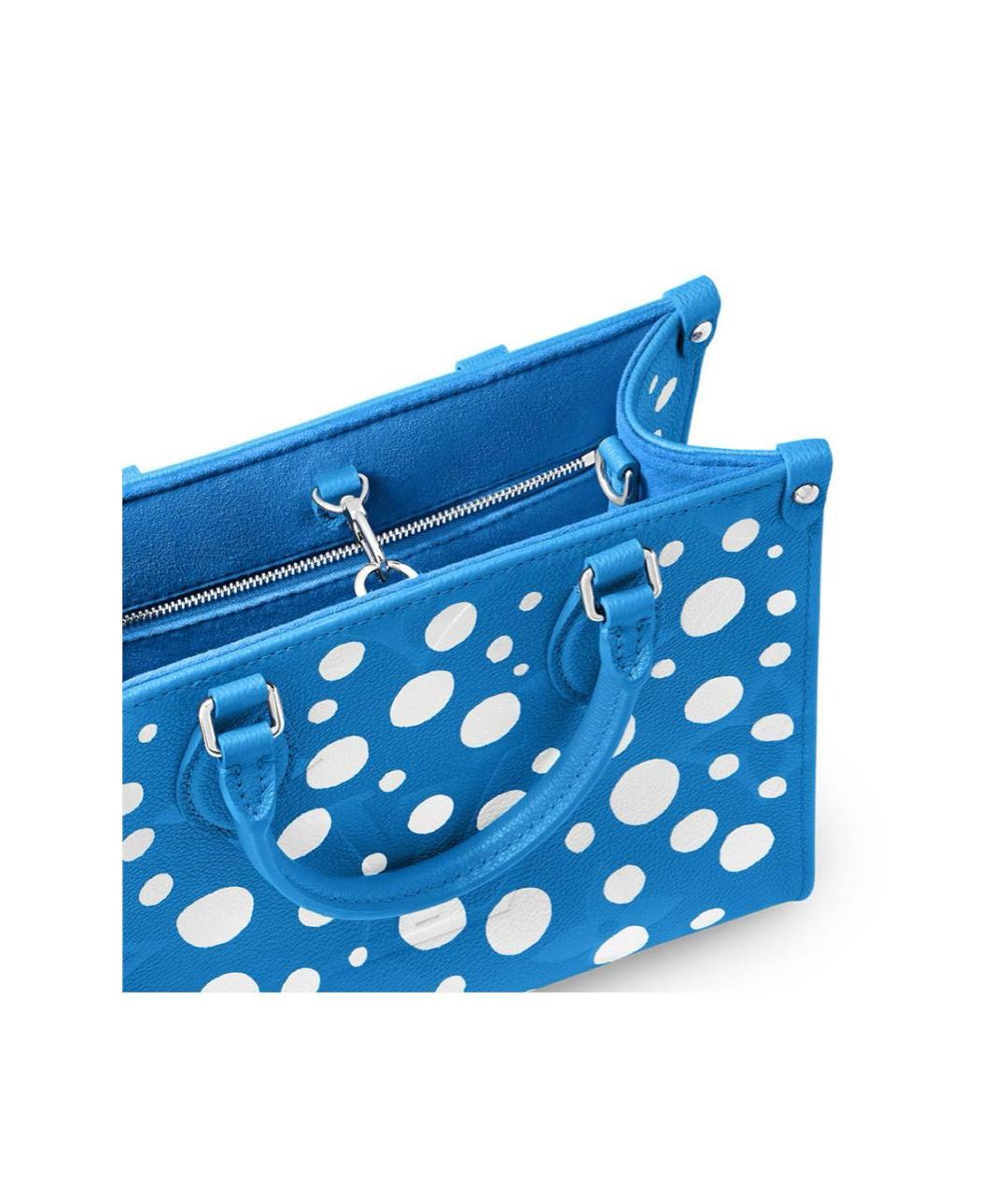 LOUIS VUITTON Голубая кожаная сумка тоут, фото 4