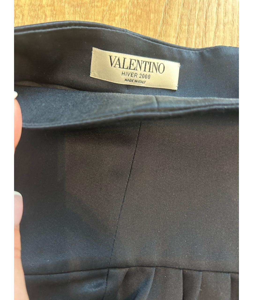 VALENTINO Темно-синяя шелковая юбка миди, фото 4