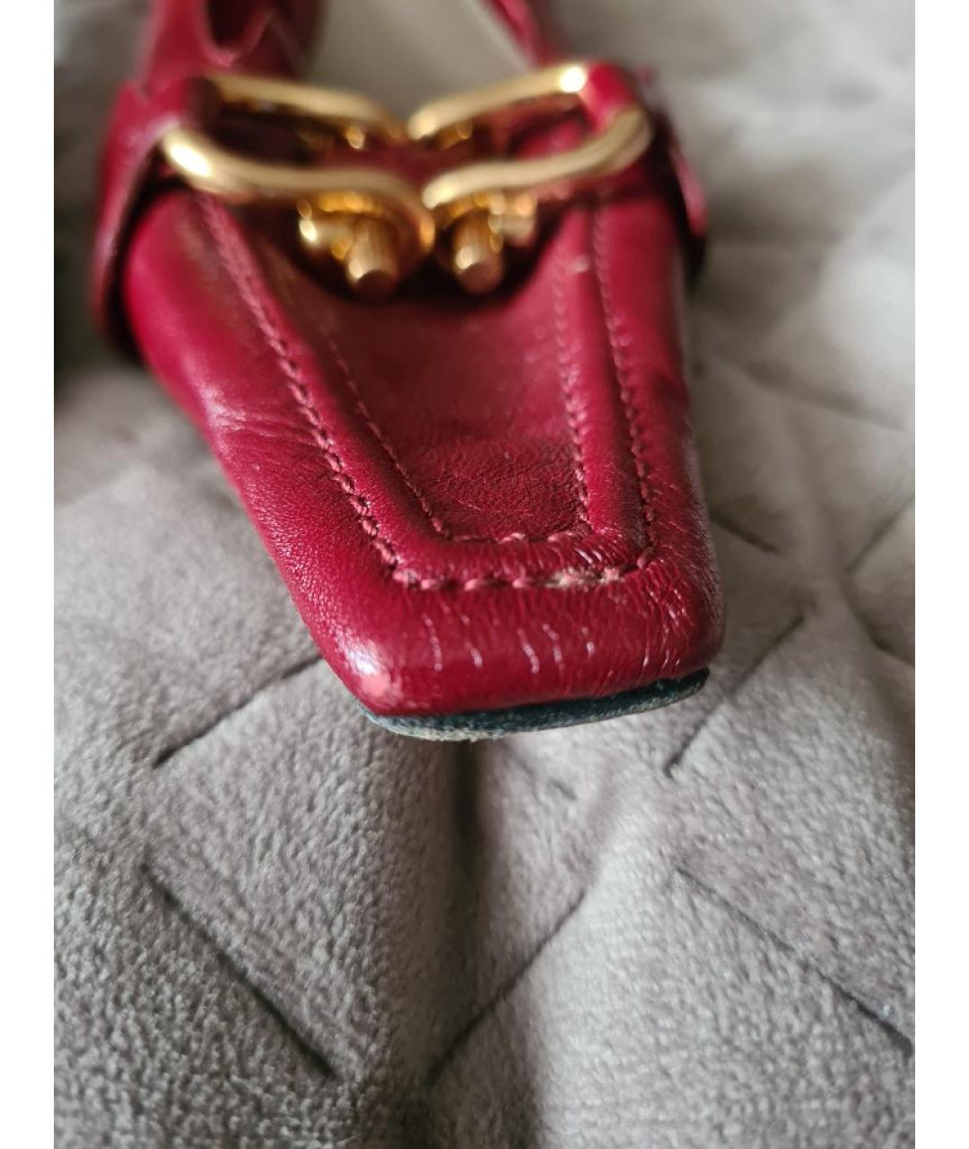 BOTTEGA VENETA Бордовые кожаные туфли, фото 6