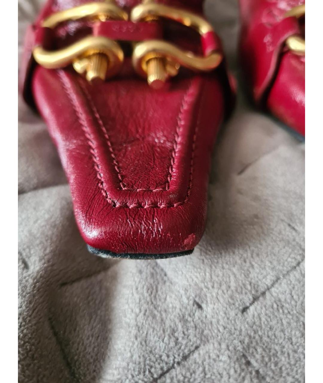 BOTTEGA VENETA Бордовые кожаные туфли, фото 7
