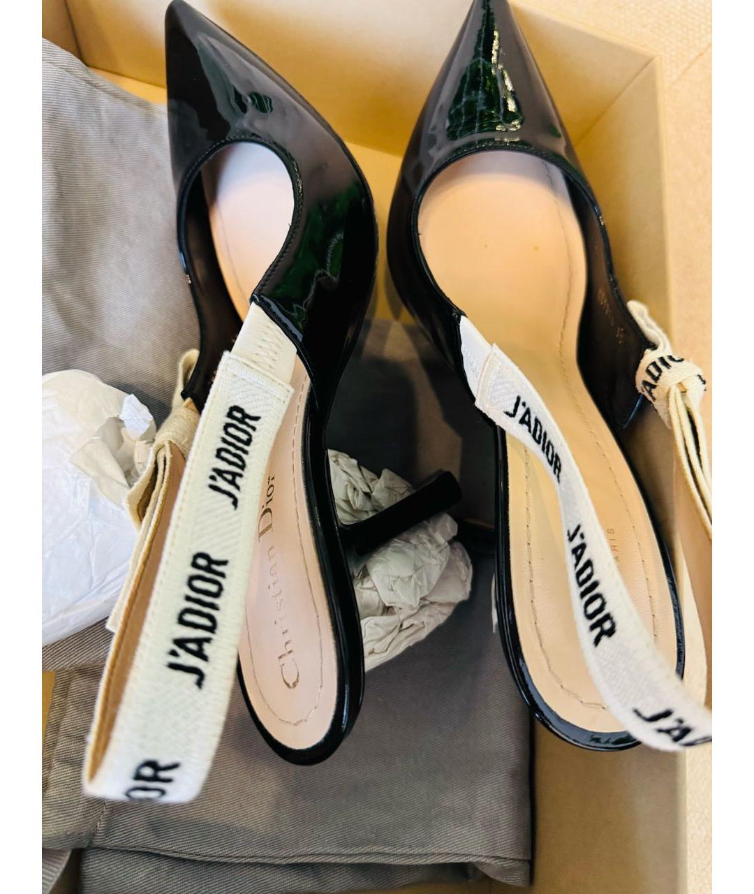 CHRISTIAN DIOR Черные туфли из лакированной кожи, фото 8