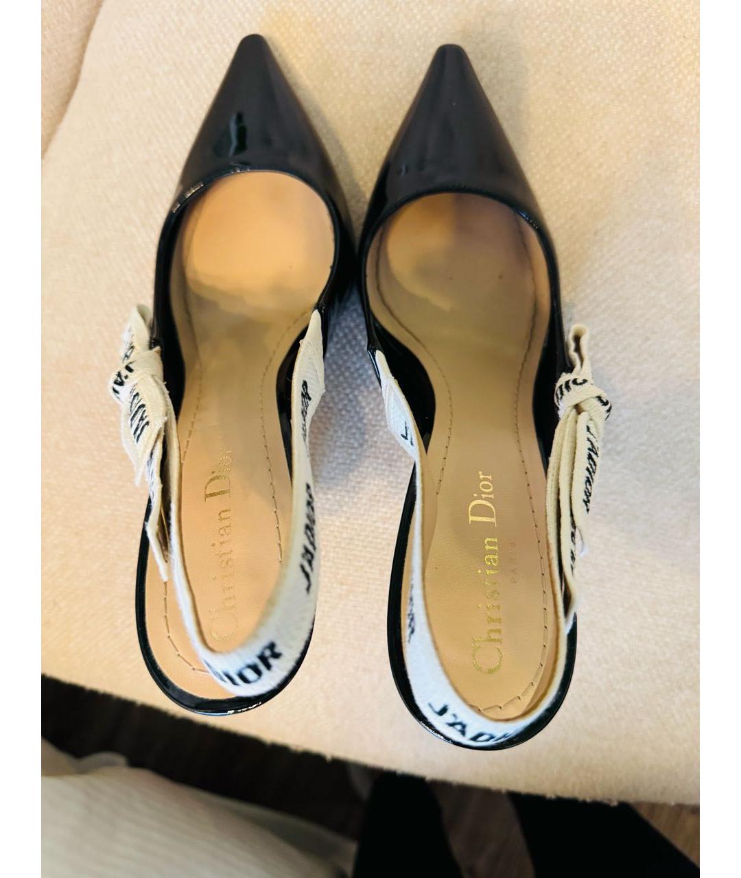 CHRISTIAN DIOR Черные туфли из лакированной кожи, фото 5
