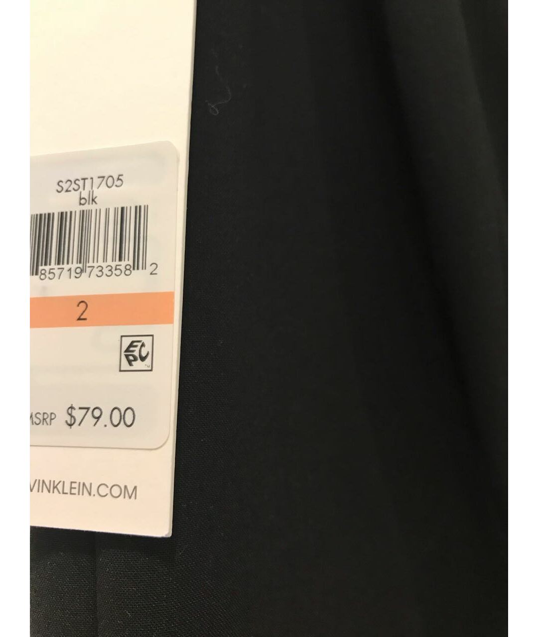 CALVIN KLEIN Черная полиэстеровая юбка миди, фото 3