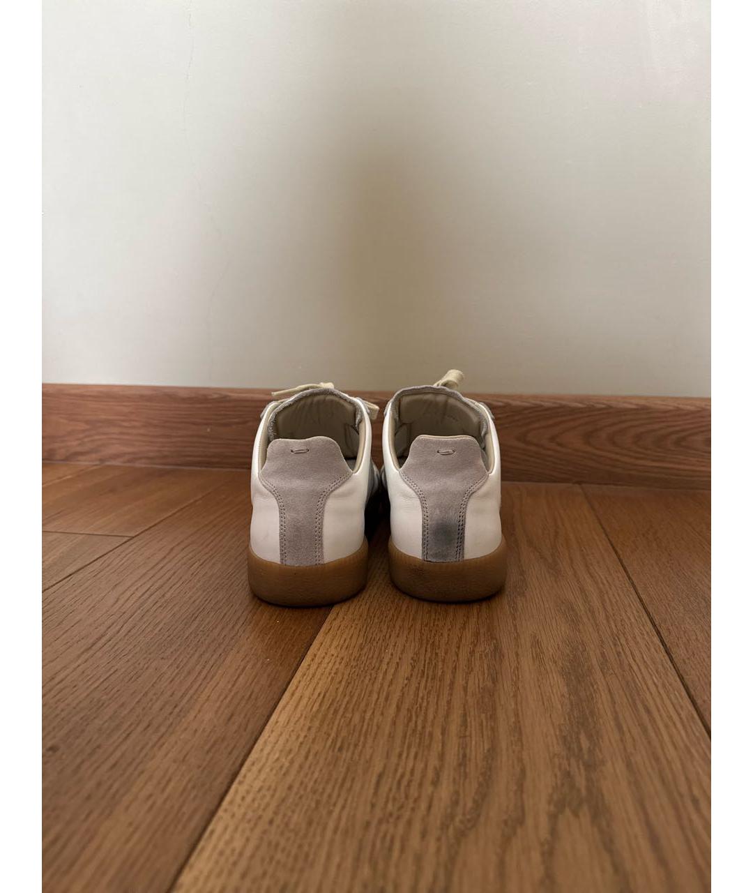 MAISON MARGIELA Серые кожаные кеды, фото 4