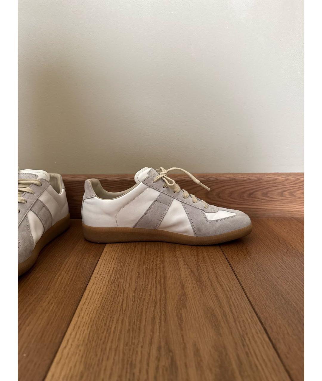 MAISON MARGIELA Серые кожаные кеды, фото 7