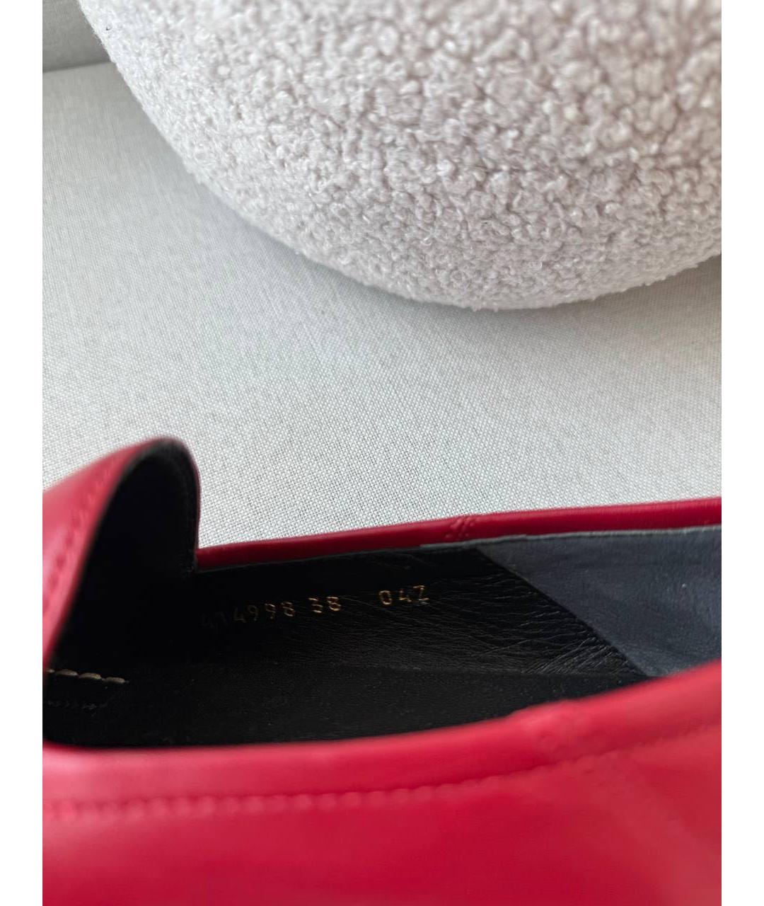 GUCCI Красные кожаные лоферы, фото 5