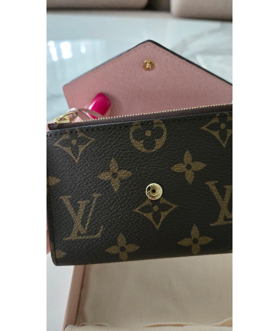 LOUIS VUITTON Коричневый кошелек, фото 6