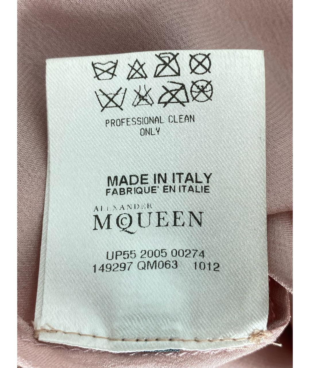 ALEXANDER MCQUEEN Розовая шелковая майка, фото 6