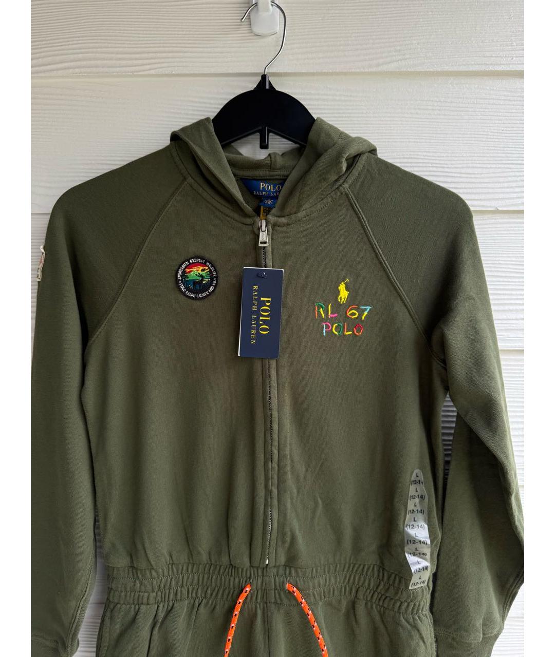 POLO RALPH LAUREN Зеленый хлопковый комбинезон, фото 2