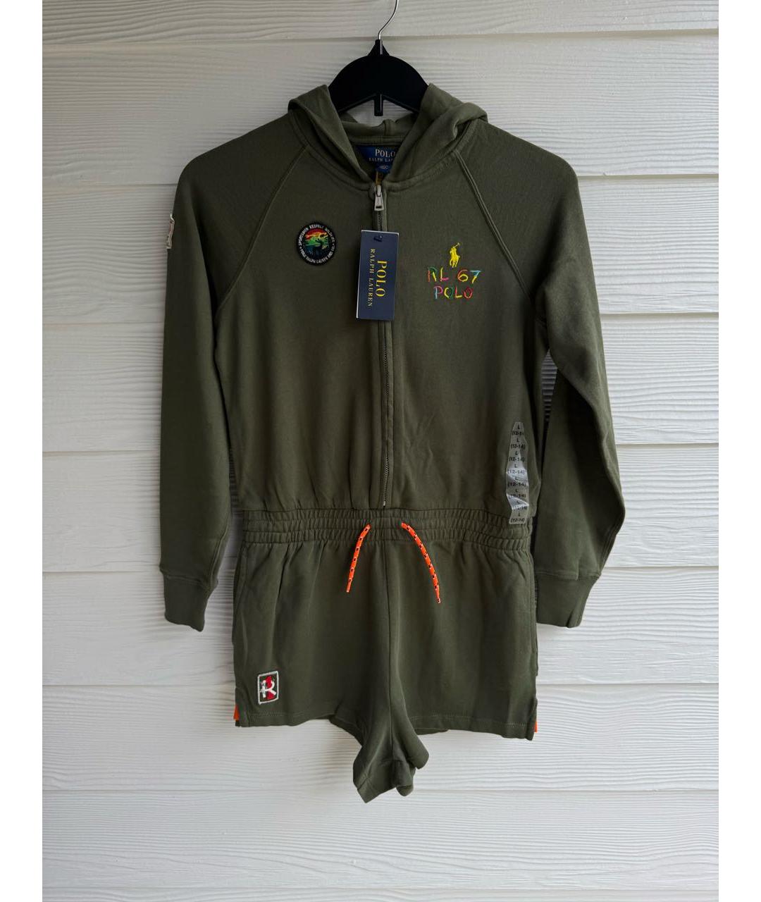 POLO RALPH LAUREN Зеленый хлопковый комбинезон, фото 9