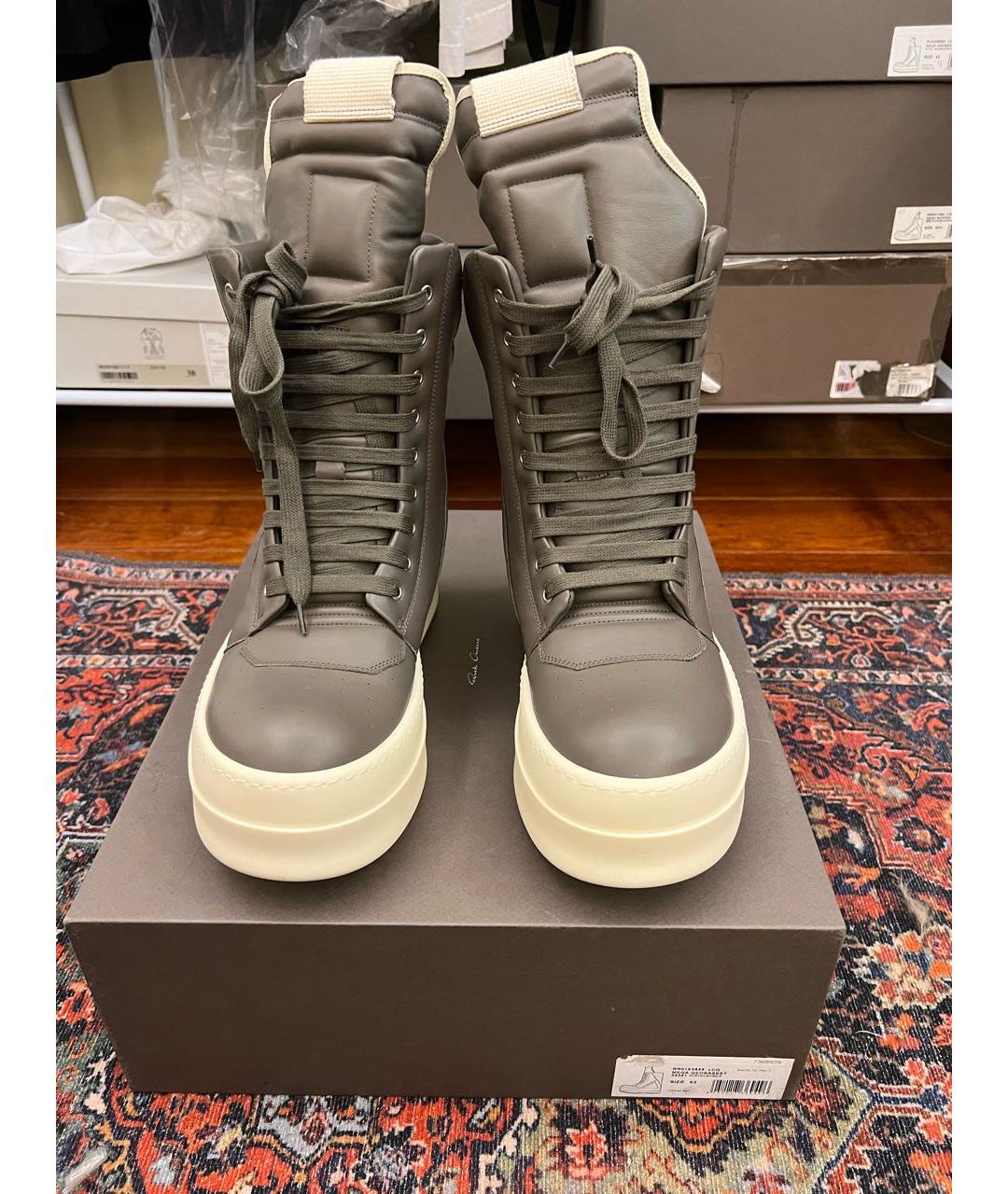 RICK OWENS Серые высокие ботинки, фото 2