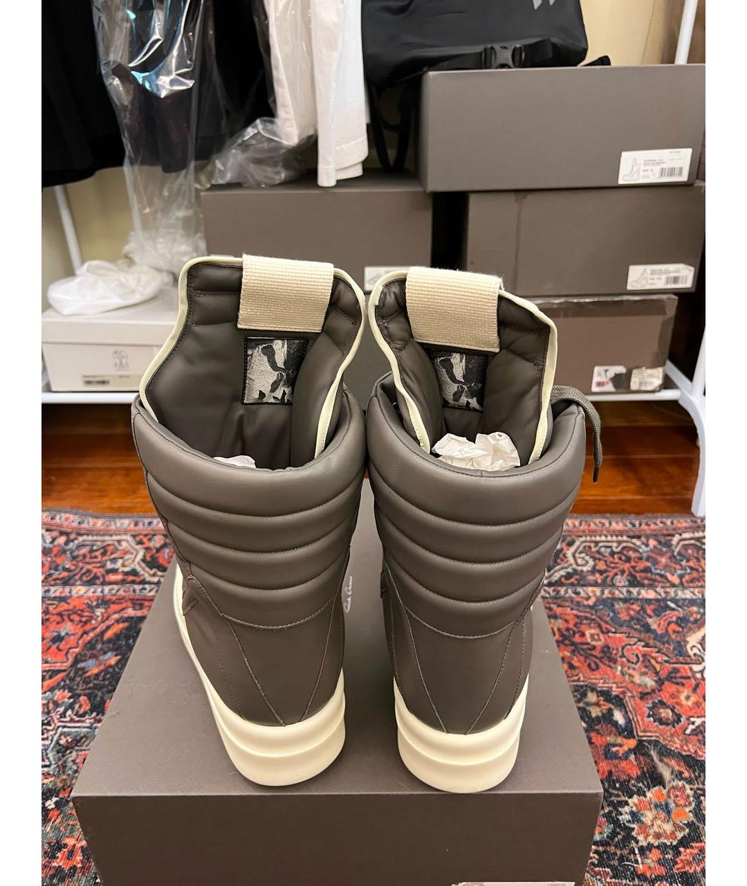 RICK OWENS Серые высокие ботинки, фото 3