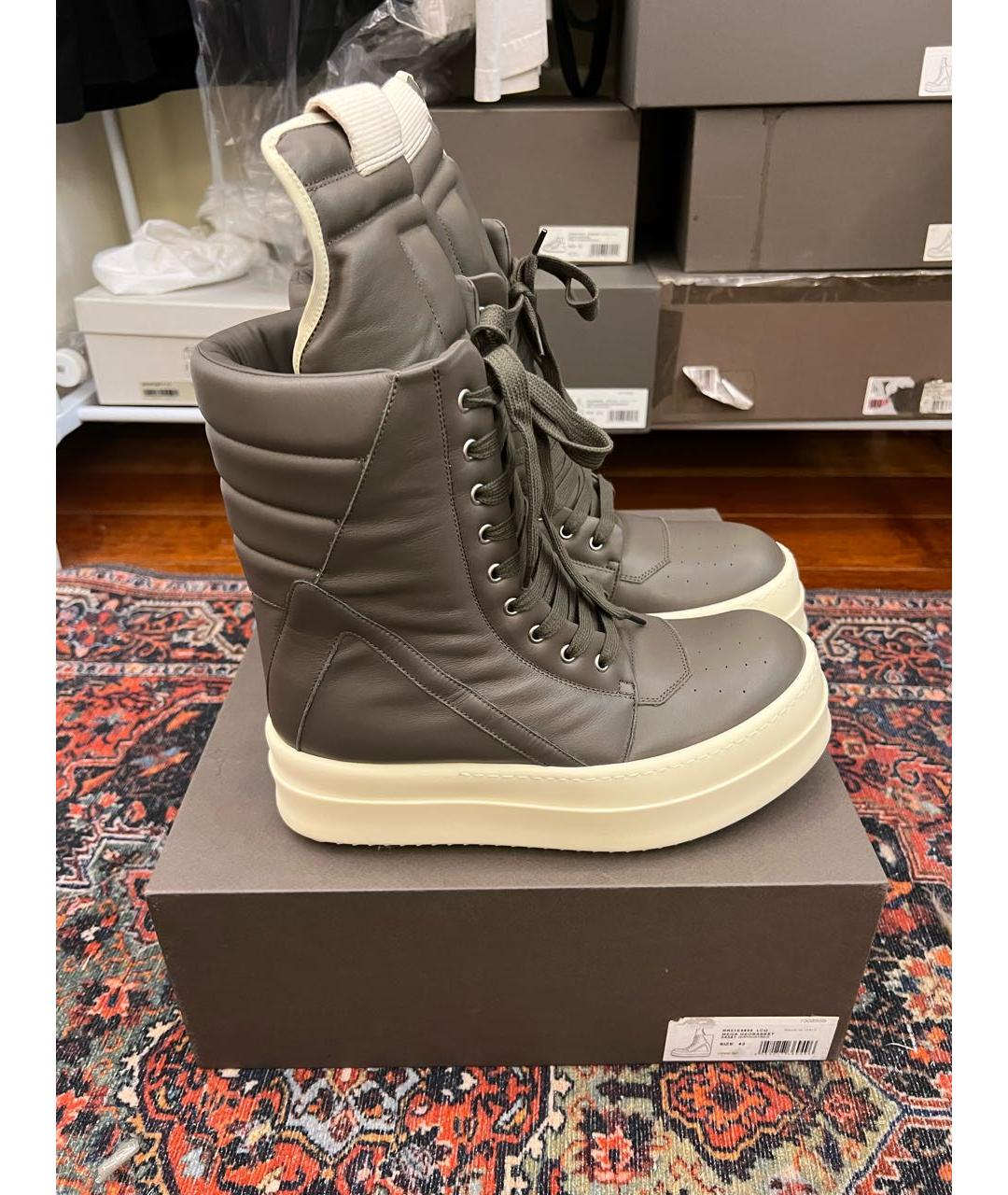 RICK OWENS Серые высокие ботинки, фото 9