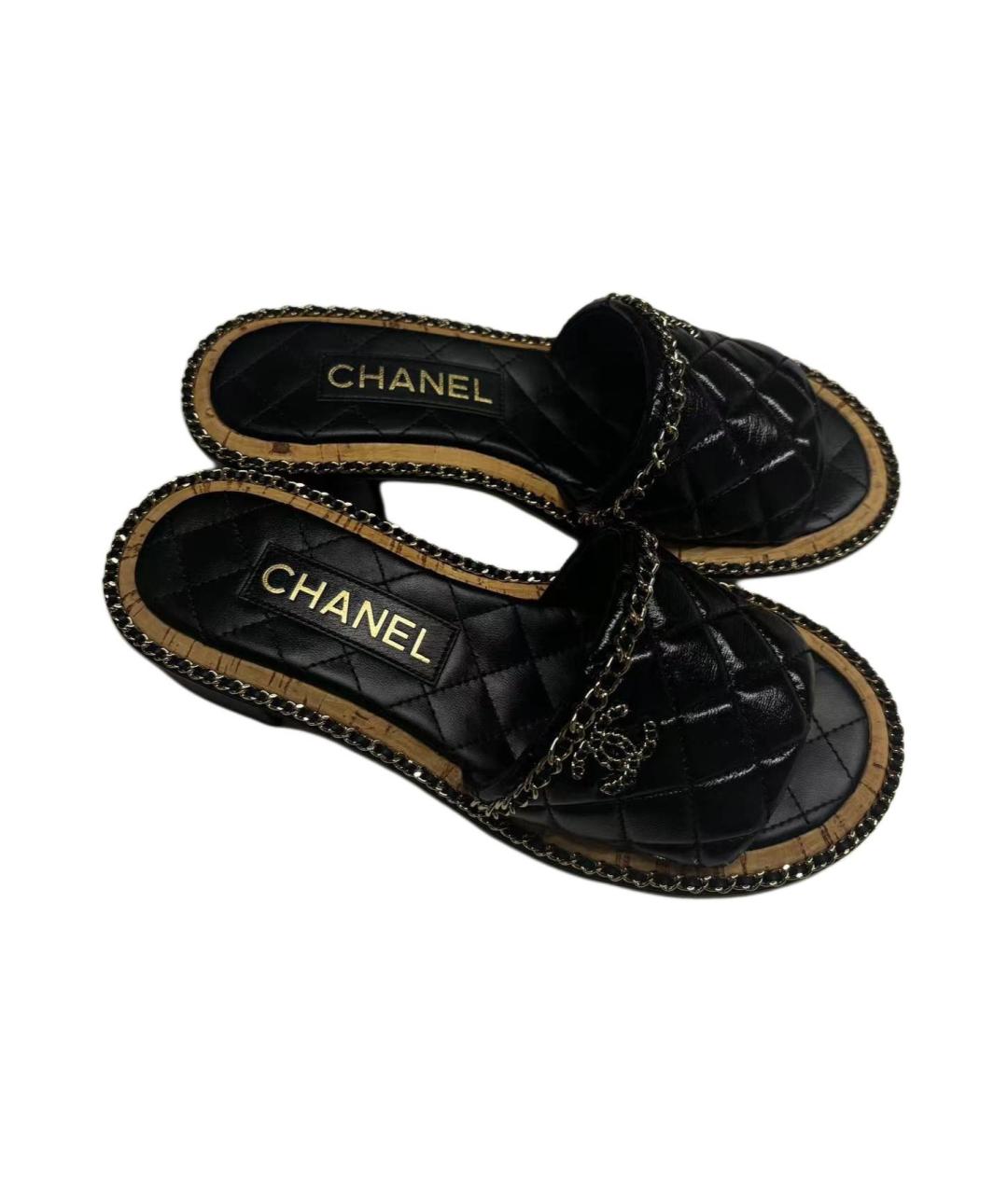 CHANEL Черные сандалии, фото 3