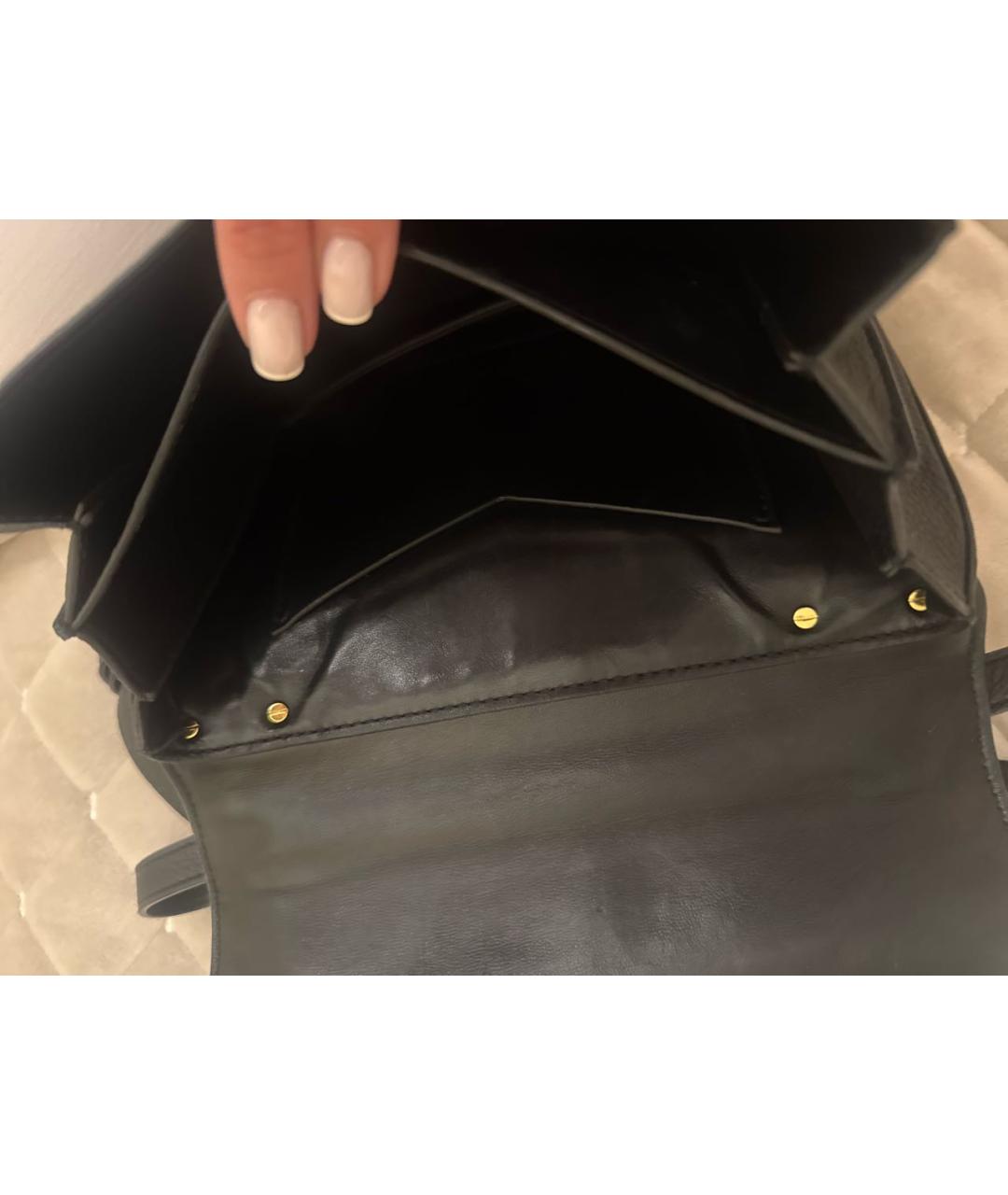 BOTTEGA VENETA Черная кожаная сумка через плечо, фото 7