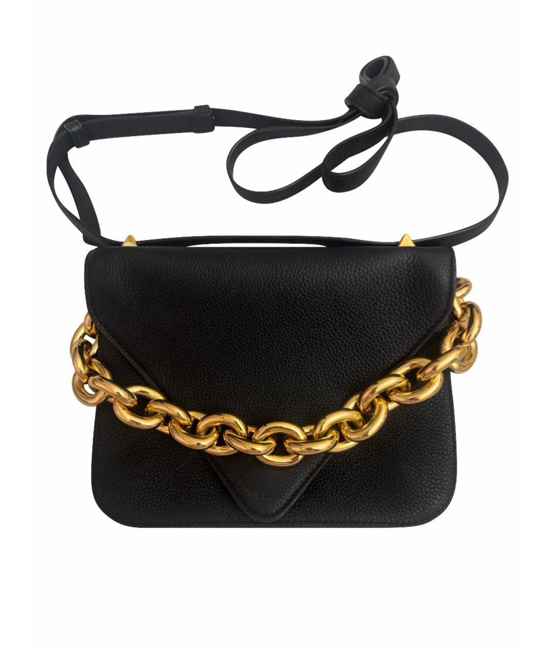 BOTTEGA VENETA Черная кожаная сумка через плечо, фото 1