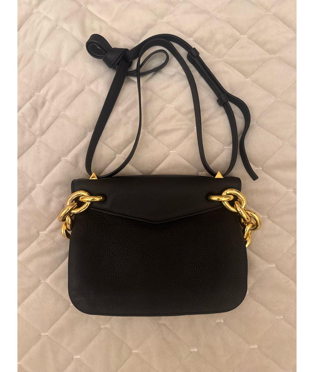 BOTTEGA VENETA Черная кожаная сумка через плечо, фото 3