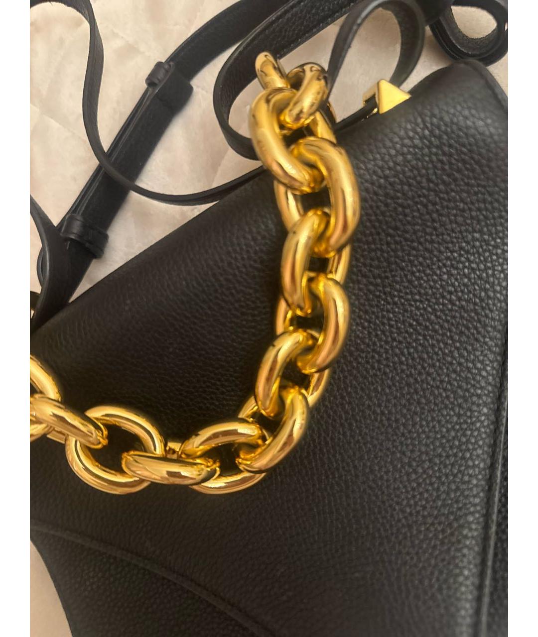 BOTTEGA VENETA Черная кожаная сумка через плечо, фото 6