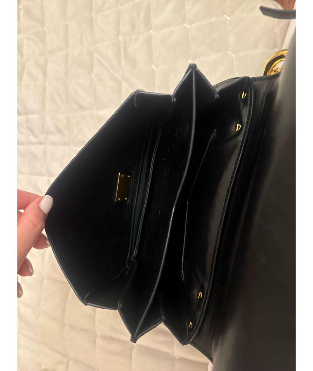 BOTTEGA VENETA Черная кожаная сумка через плечо, фото 4