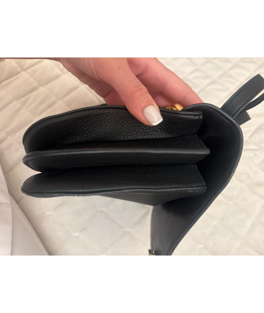 BOTTEGA VENETA Черная кожаная сумка через плечо, фото 8