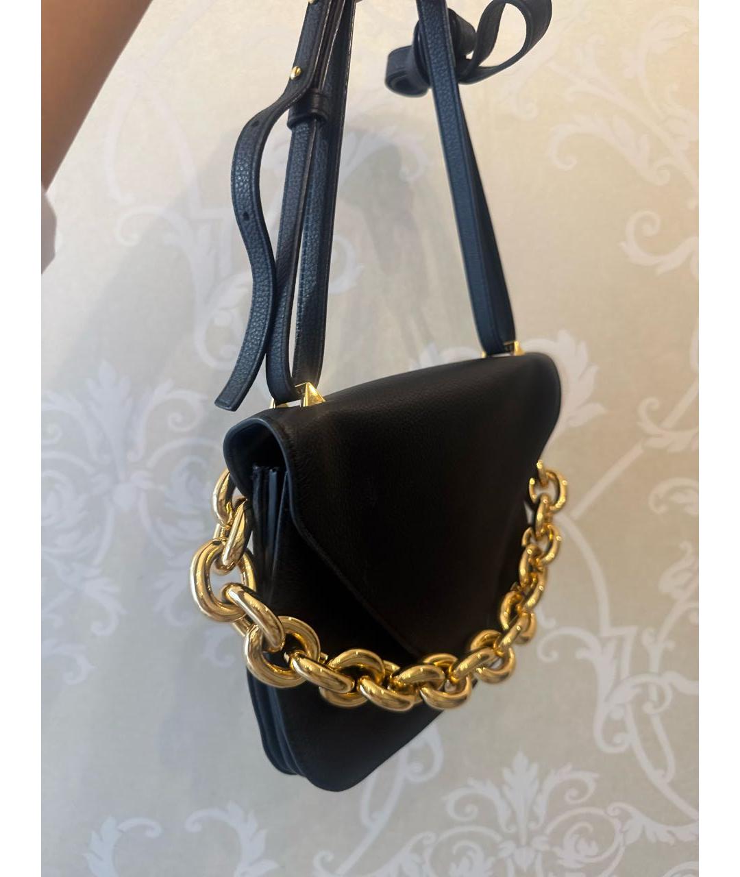 BOTTEGA VENETA Черная кожаная сумка через плечо, фото 2