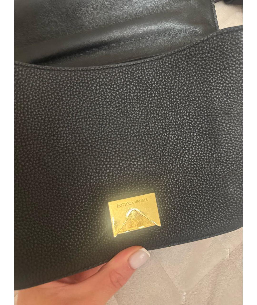 BOTTEGA VENETA Черная кожаная сумка через плечо, фото 5