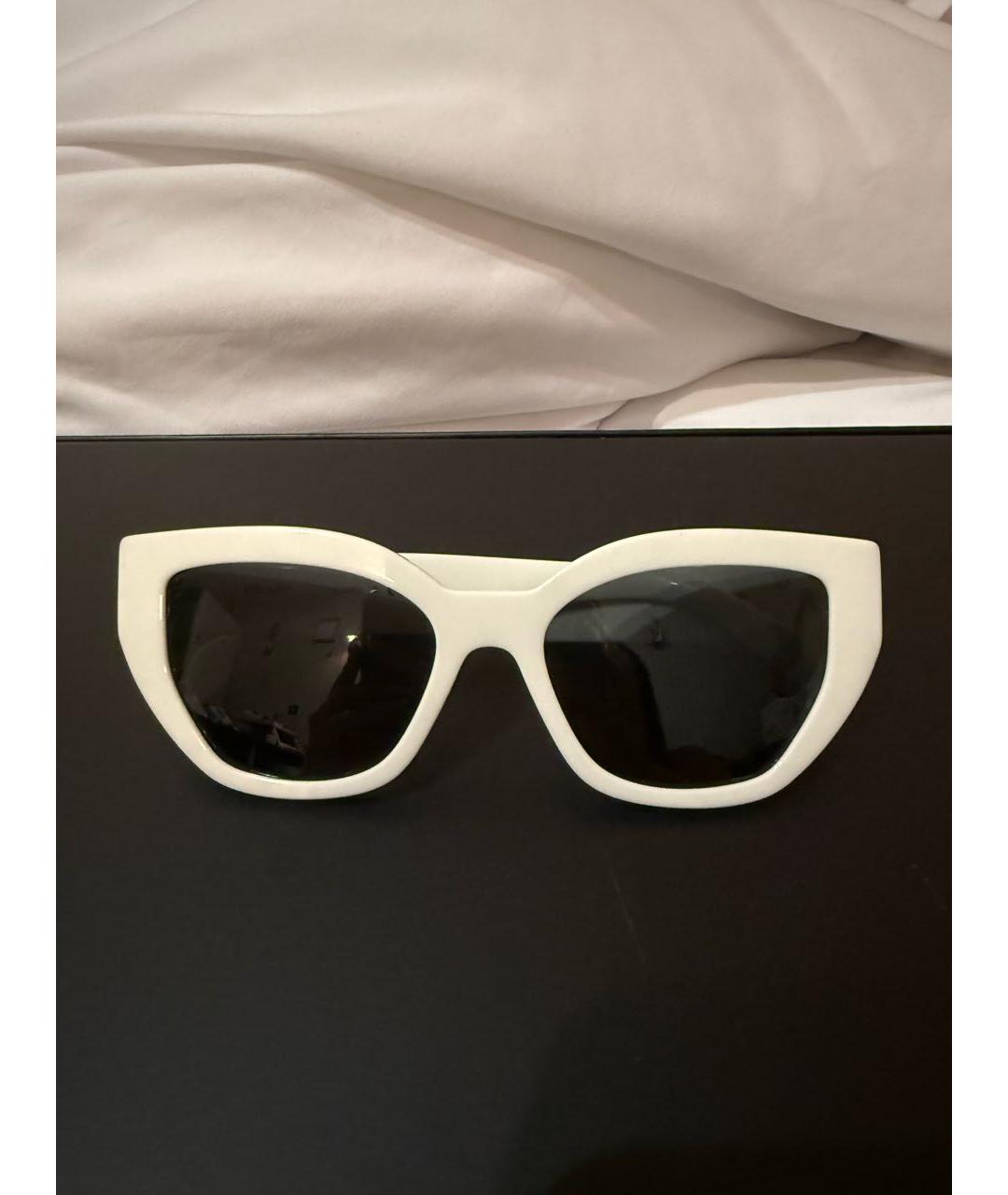 PRADA Белые пластиковые солнцезащитные очки, фото 8