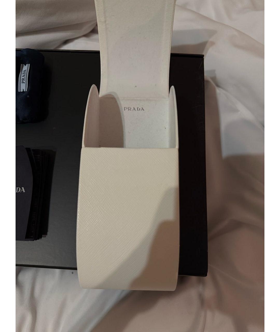 PRADA Белые пластиковые солнцезащитные очки, фото 7