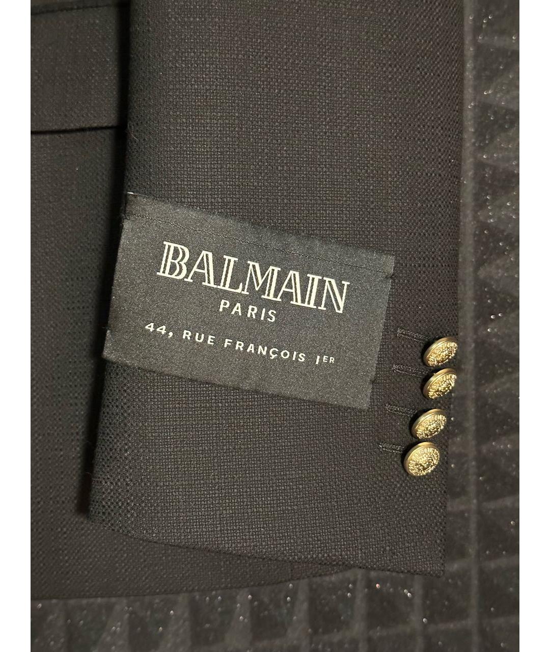 BALMAIN Черный шерстяной пиджак, фото 5