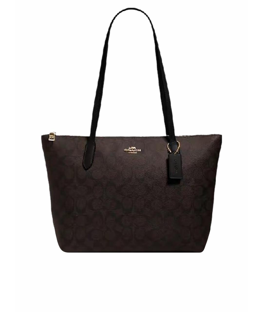 COACH Коричневая кожаная сумка тоут, фото 1