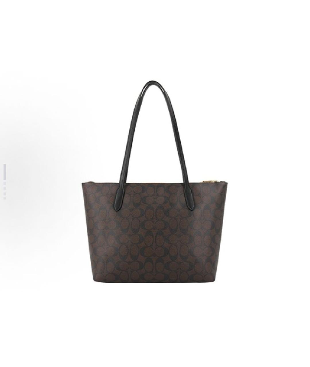 COACH Коричневая кожаная сумка тоут, фото 2