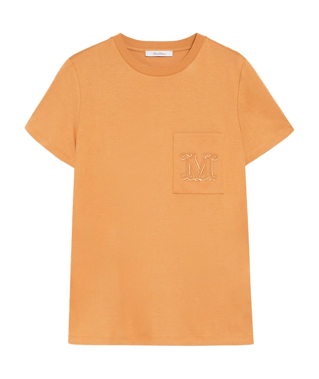 MAX MARA Оранжевая хлопковая футболка, фото 1