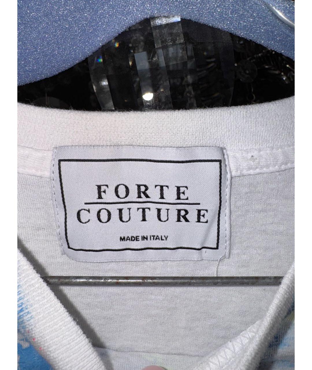 FORTE COUTURE Белая хлопковая футболка, фото 5