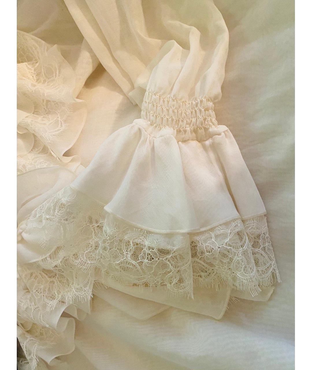 BLUMARINE Белая шелковая блузы, фото 7