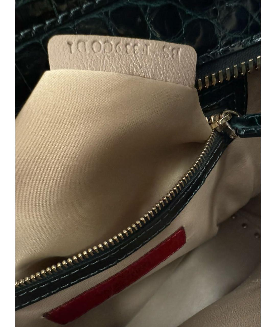 VALENTINO Зеленая сумка тоут из кожи крокодила, фото 5
