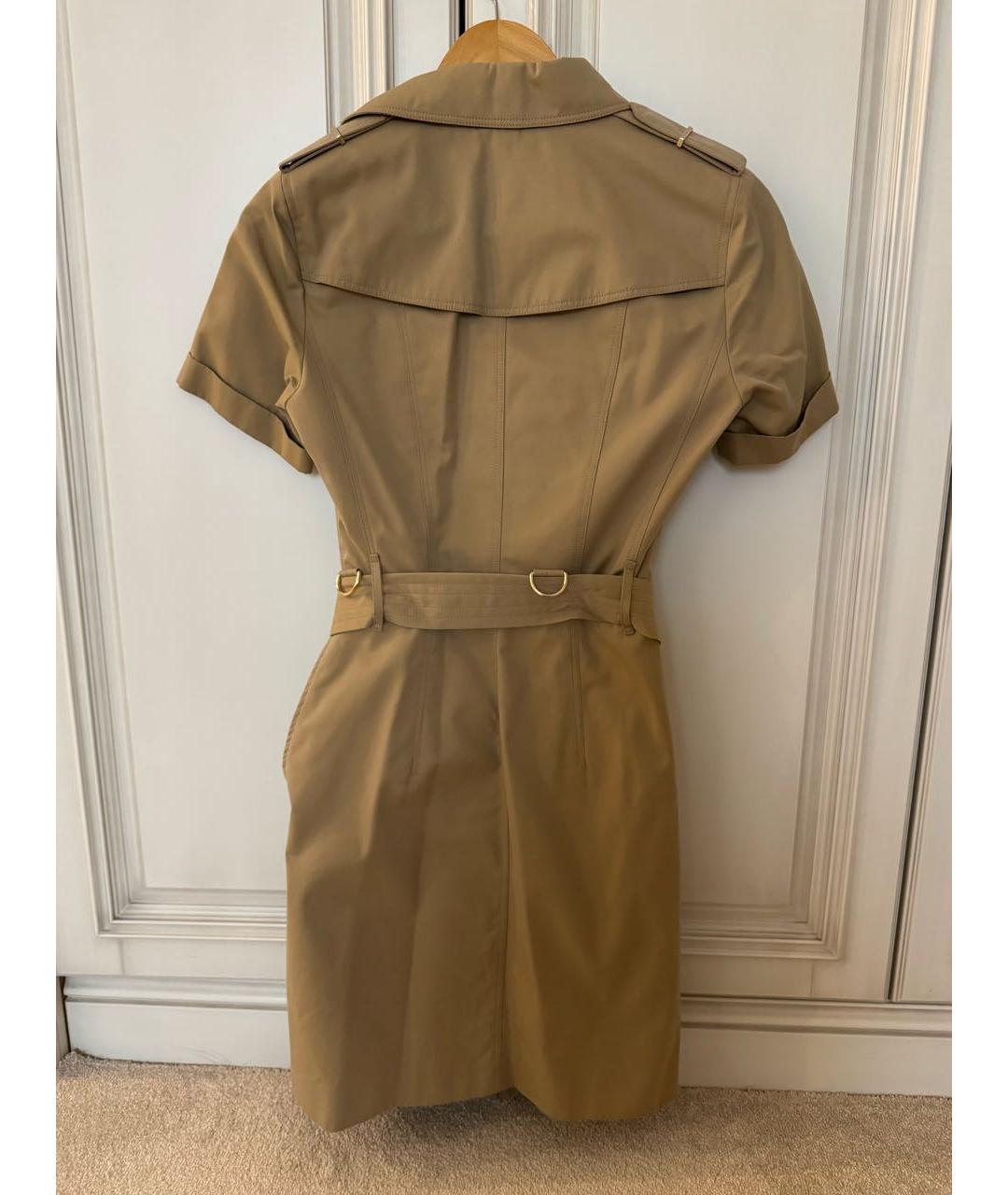 BURBERRY Бежевое хлопковое повседневное платье, фото 2